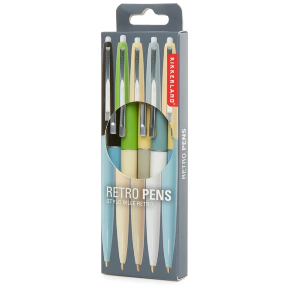 Kikkerland Retro Pens, multipack